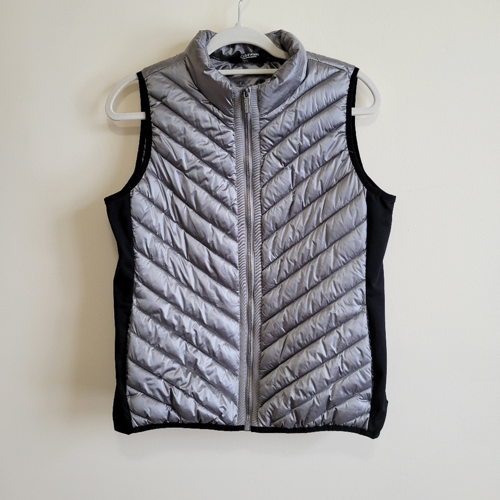 Calvin Klein Silver Performance Puffer Vest